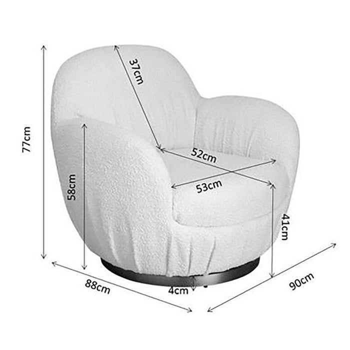 Draaifauteuil Nube Boucle creme Kare Design