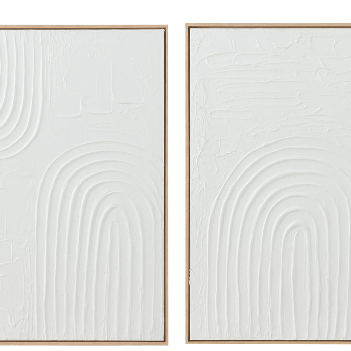 J-Line schilderij Elise - canvas - wit - 2 stuks