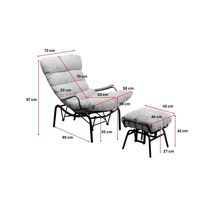 Fauteuil en Voetensteun Vienna Swing beige Kare Design