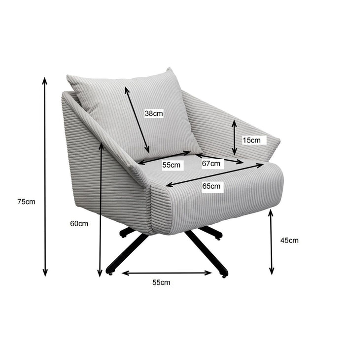 Draaifauteuil Milo fluweel groen Kare Design