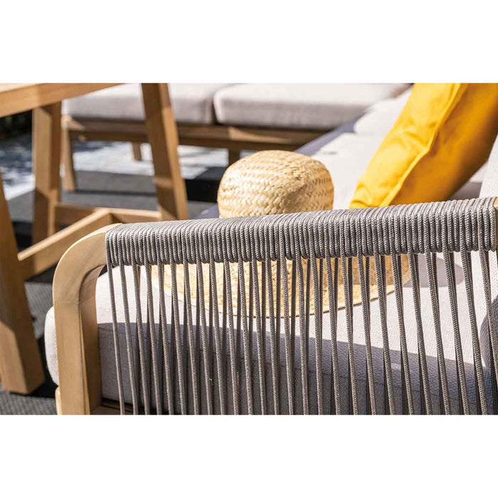 Santos lounge-diningset - 5-dlg.-rechts-acaciahout met white wash-sand