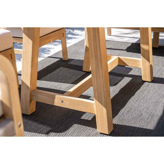 Santos lounge-diningset - 5-dlg.-rechts-acaciahout met white wash-sand