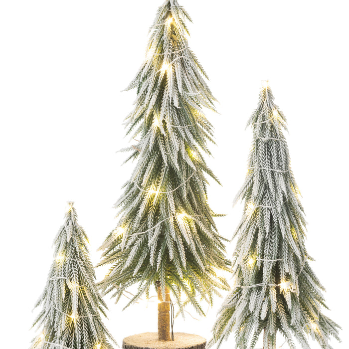 J-Line decoratie kerstboom Sneeuw - kunststof - groen - larg