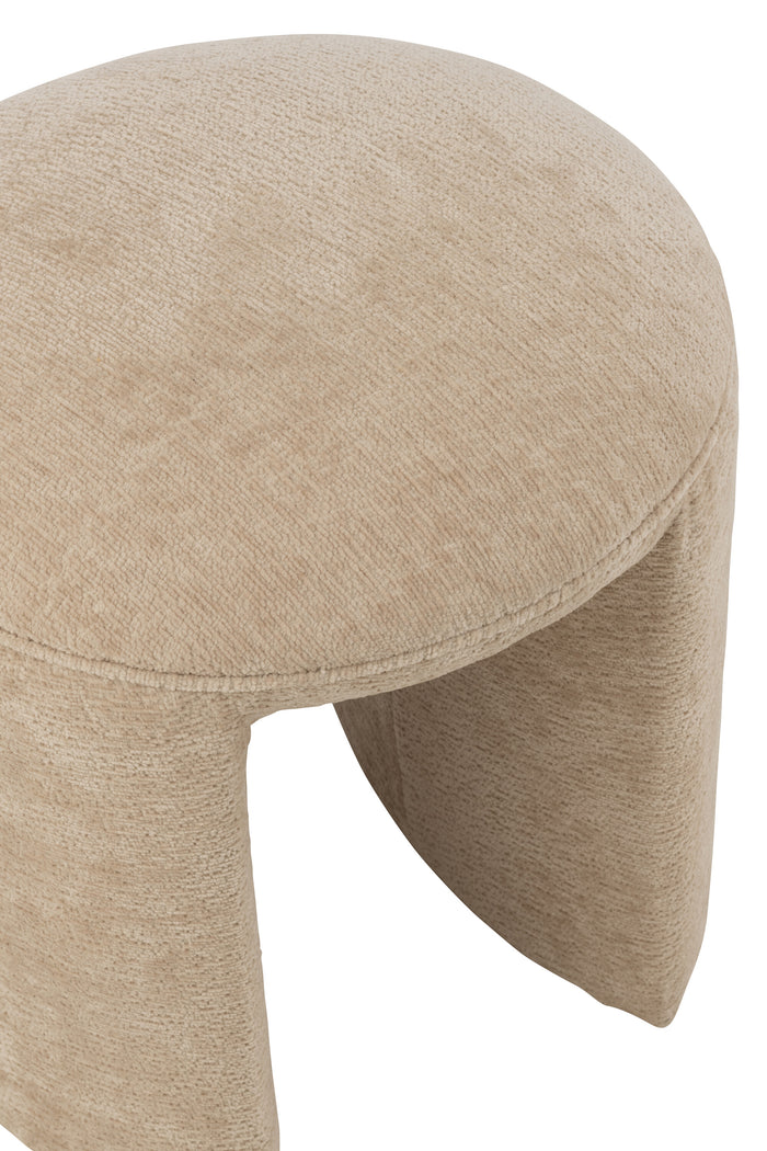 J-Line kruk Rond - textiel - beige