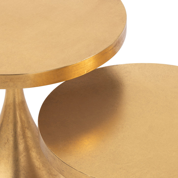 J-Line bijzettafel Druppel - metaal - goud - 2 stuks