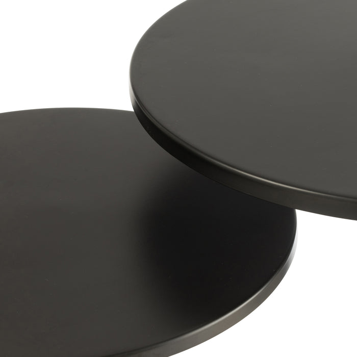 J-Line bijzettafel Rond - metaal - zwart - 2 stuks