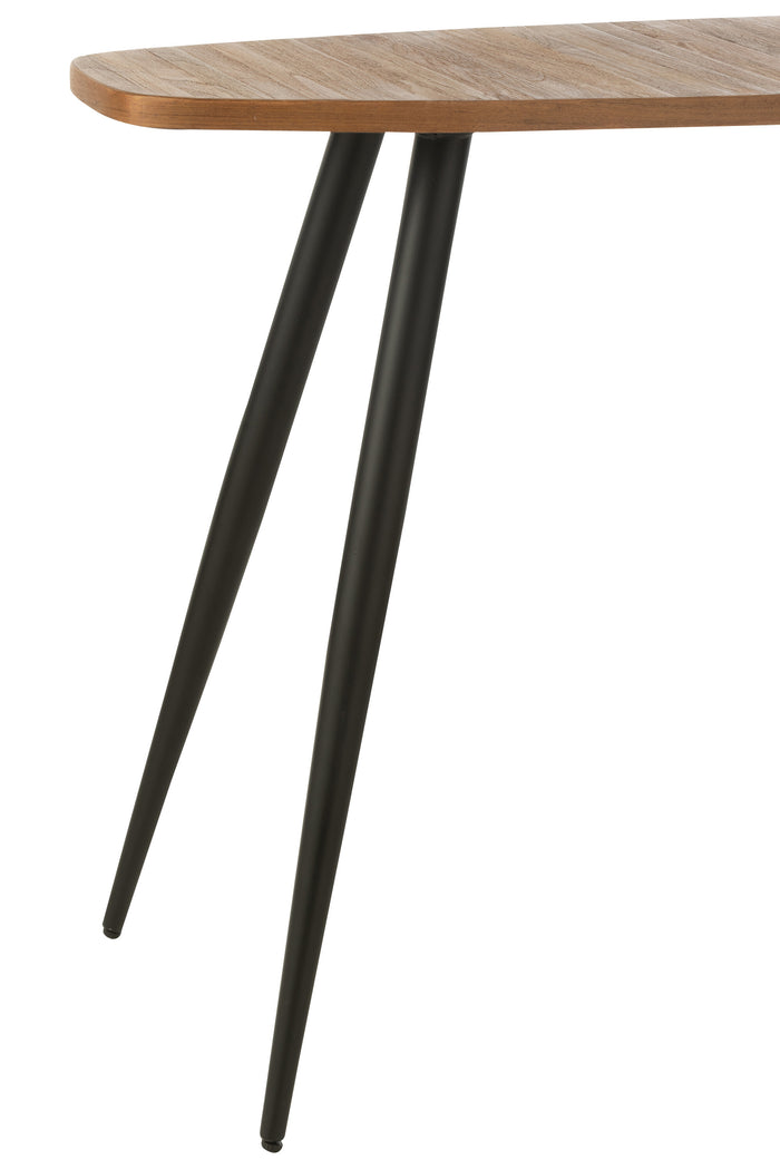 J-Line console Ovaal - gerecycleerd hout - naturel