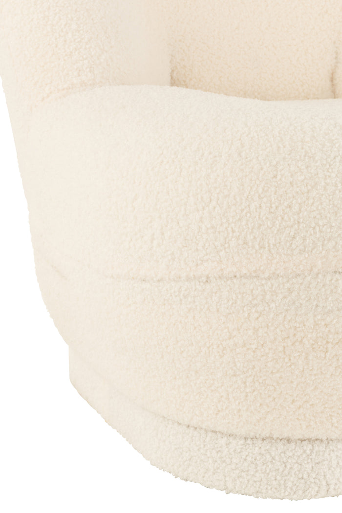 J-Line zetel Teddy Bouclé - velvet - wit