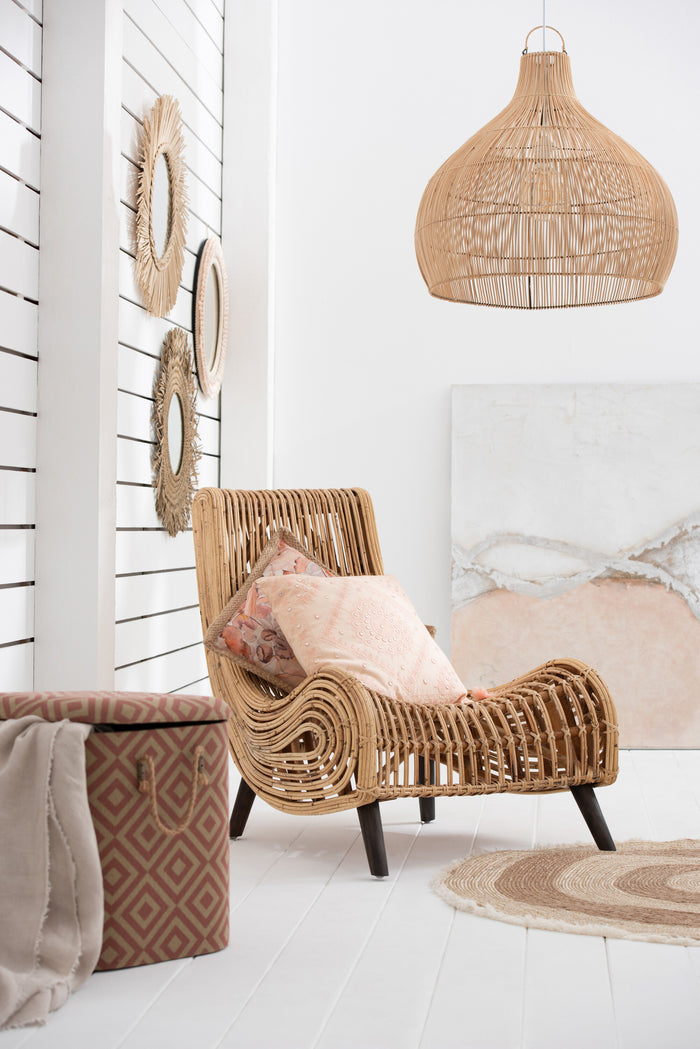 J-Line lampenkap Peervorm - rotan - naturel