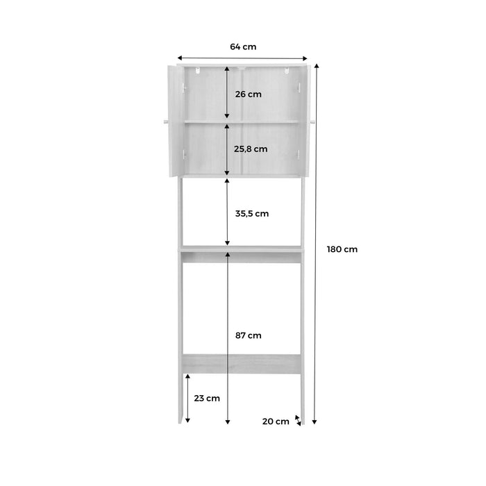sweeek - Wc meubelrek met houten en rotan decoratie