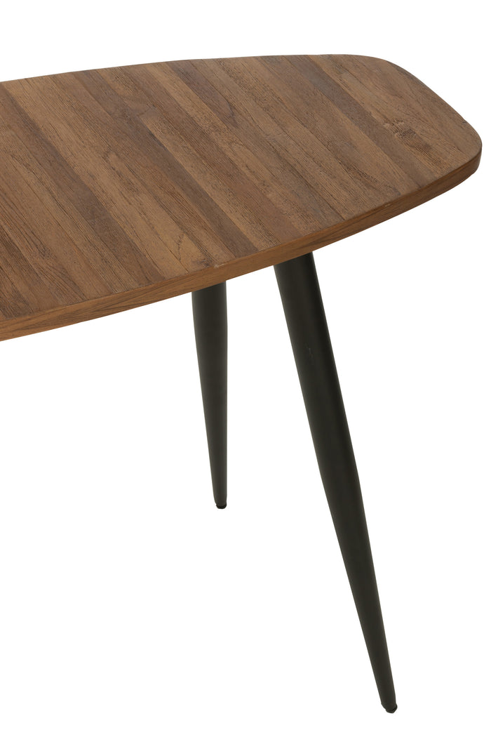 J-Line console Ovaal - gerecycleerd hout - naturel