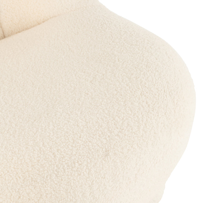 J-Line zetel Teddy Bouclé - velvet - wit
