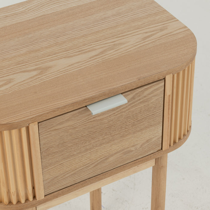 J-Line nachtkastje Rond - dennenhout - naturel