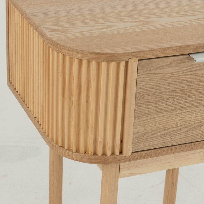 J-Line nachtkastje Rond - dennenhout - naturel