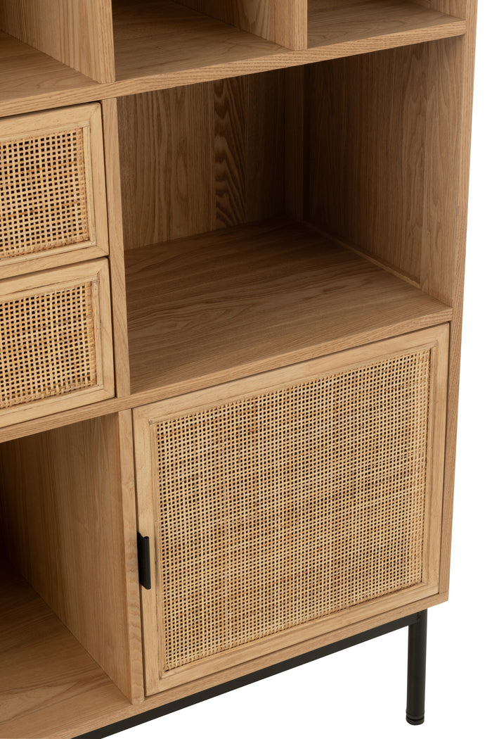 J-Line kast Vakken - metaal - naturel|zwart