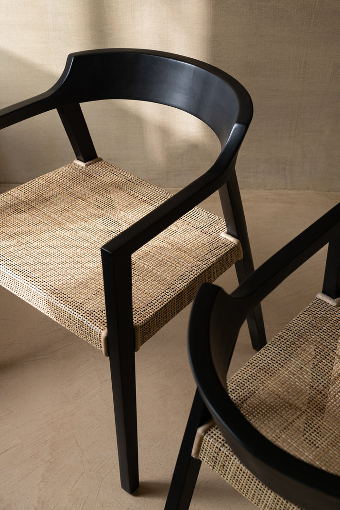 J-Line stoel Emma - hout - zwart|bruin