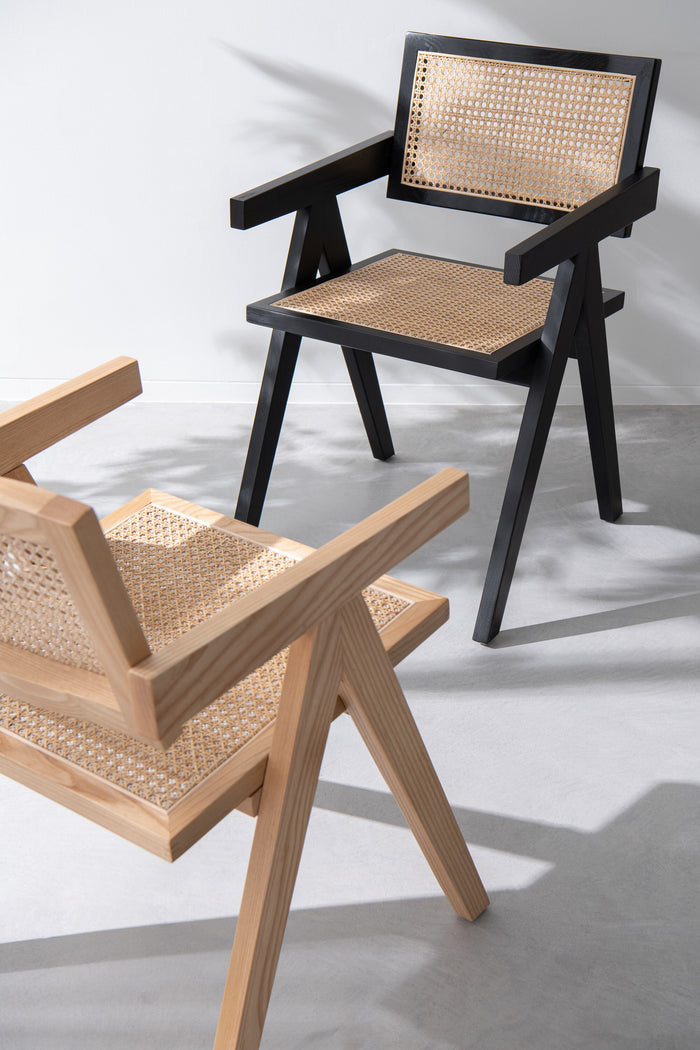 J-Line stoel Rooster - essenhout|rotan - zwart