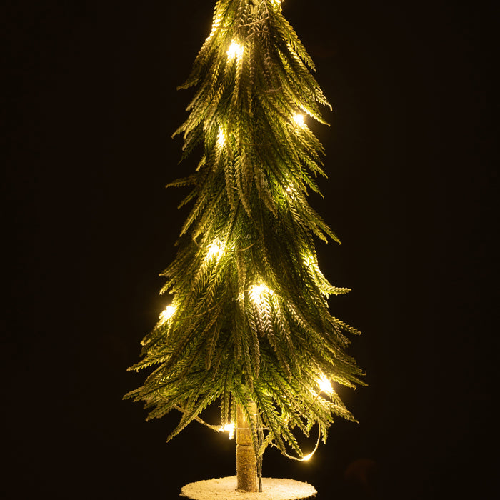 J-Line decoratie kerstboom Sneeuw - kunststof - groen - larg