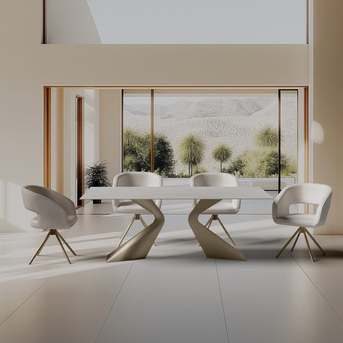 Kare Design Gina draaistoel met armleuningen - beige