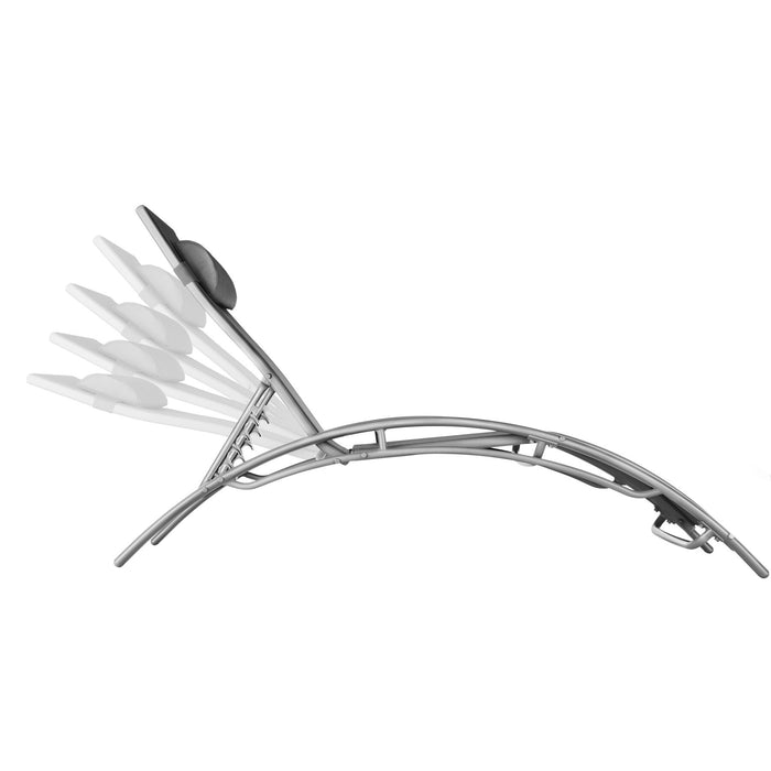 tectake® 2 ligbedden van aluminium, 5-voudig verstelbaar - Grijs