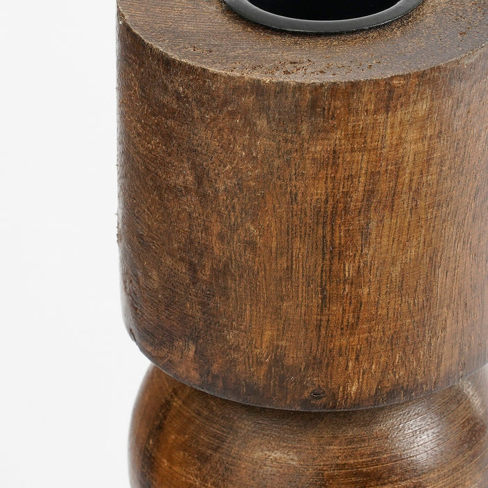 Mica Decorations Philo Kandelaar - H40 x Ø11 cm - Mangohout - Bruin