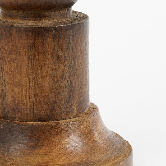 Mica Decorations Philo Kandelaar - H40 x Ø11 cm - Mangohout - Bruin