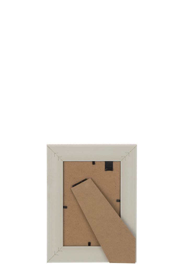 J-Line fotolijst Gewoven - hout - lichtbeige - 4 stuks