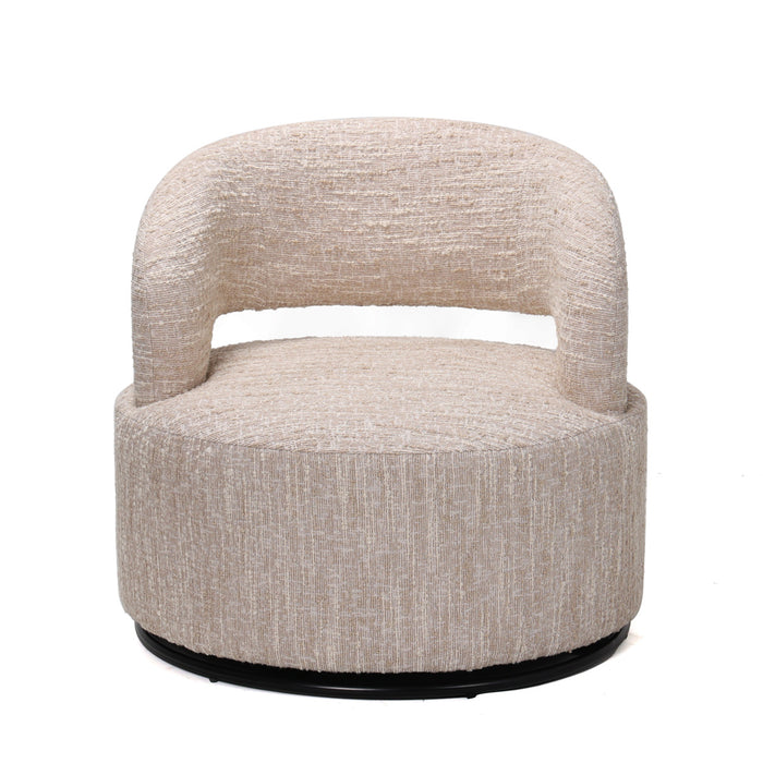 DÉJA Living - Draaifauteuil Beige Stof|Metaal - 79x79x77cm - Kisa