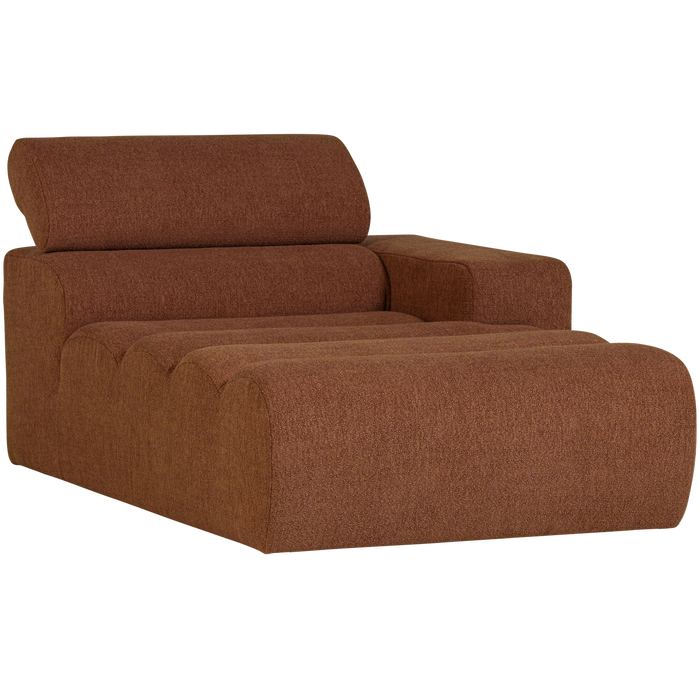 WOOOD Novi Chaise Longue Element Arm Rechts - Polyester - Terra