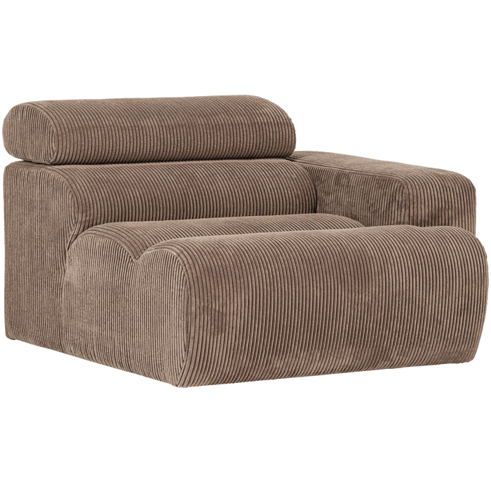 WOOOD Novi 1-Zits Element Bank Arm Links - Ribstof - Taupe