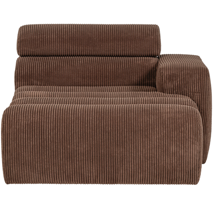 WOOOD Novi Chaise Longue Element Arm Rechts - Ribstof - Mokkabruin