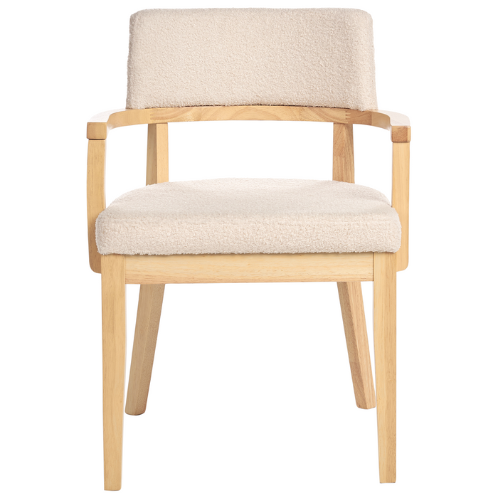 Beliani - DALBO - Eetkamerstoel set van 2 - Lichtbeige - Bouclé