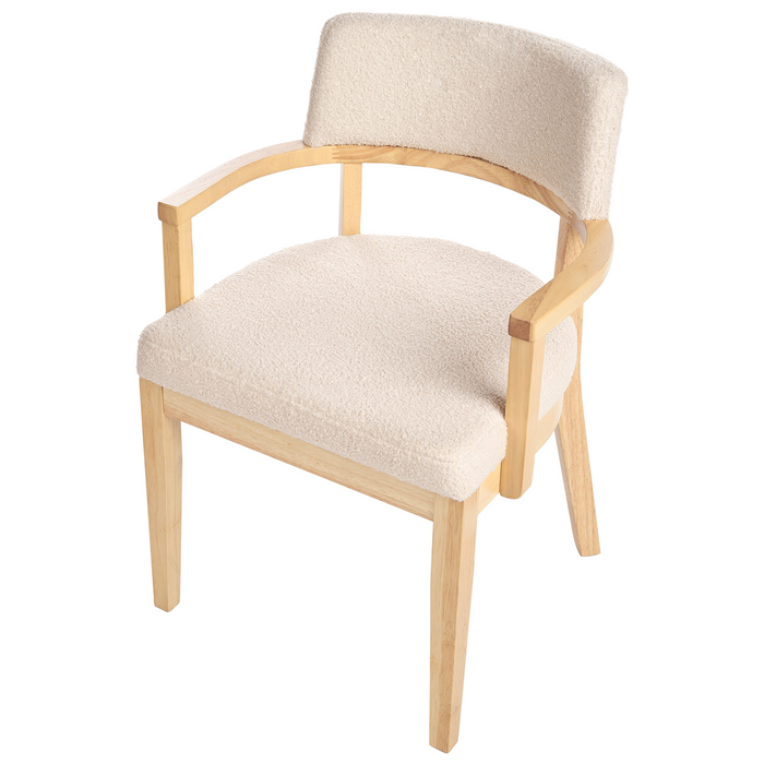 Beliani - DALBO - Eetkamerstoel set van 2 - Lichtbeige - Bouclé