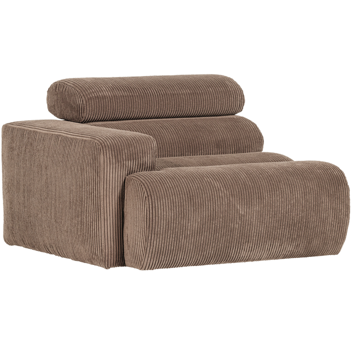 WOOOD Novi 1-Zits Element Bank Arm Rechts - Ribstof - Taupe