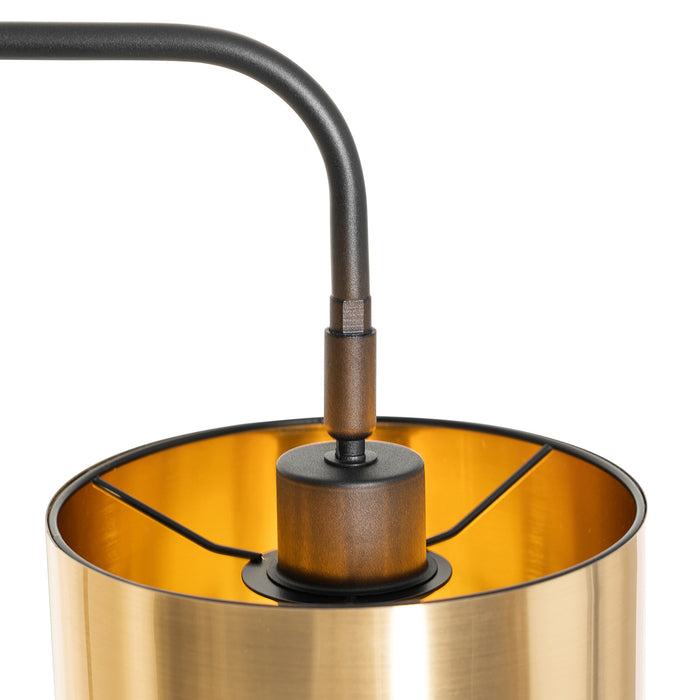 QAZQA Smart vloerlamp zwart met goud incl. Wifi A60 - Lofty