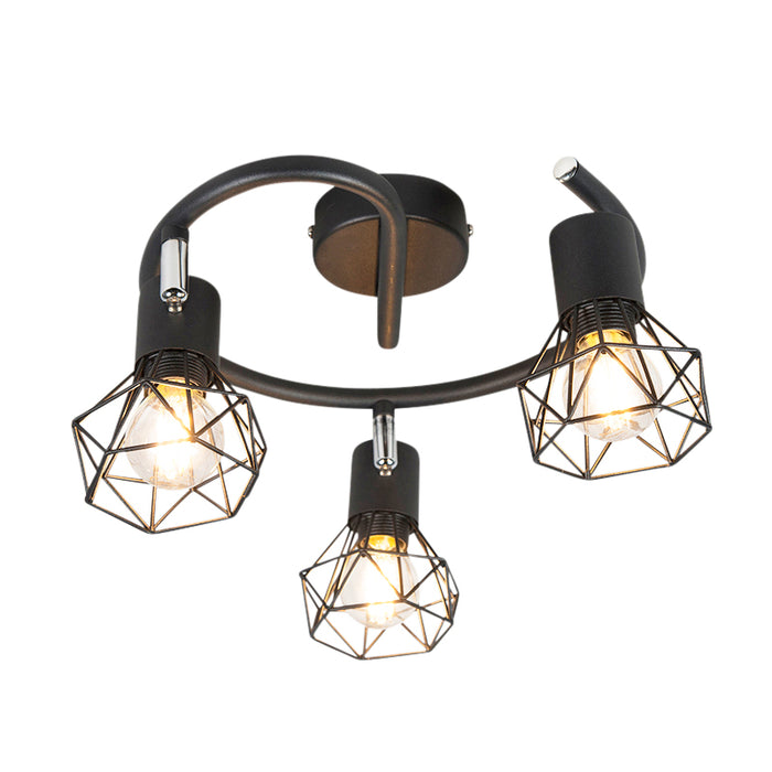 QAZQA Smart spot zwart draai- en kantelbaar incl. 3 Wifi P45 - Mosh