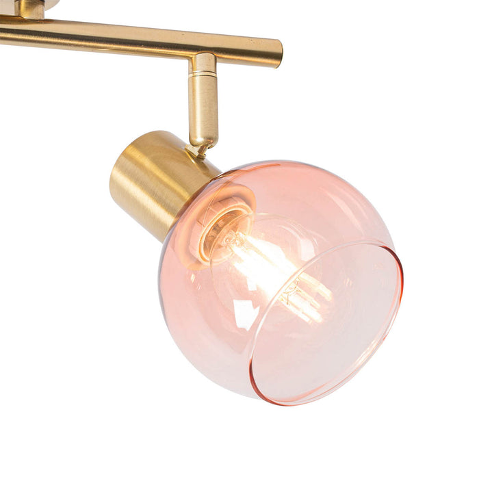 QAZQA Smart spot goud met roze glas incl. 2 Wifi P45 - Vidro