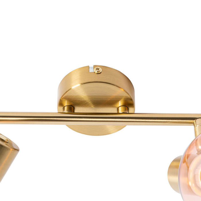 QAZQA Smart spot goud met roze glas incl. 2 Wifi P45 - Vidro