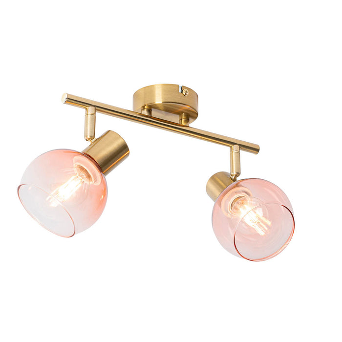 QAZQA Smart spot goud met roze glas incl. 2 Wifi P45 - Vidro