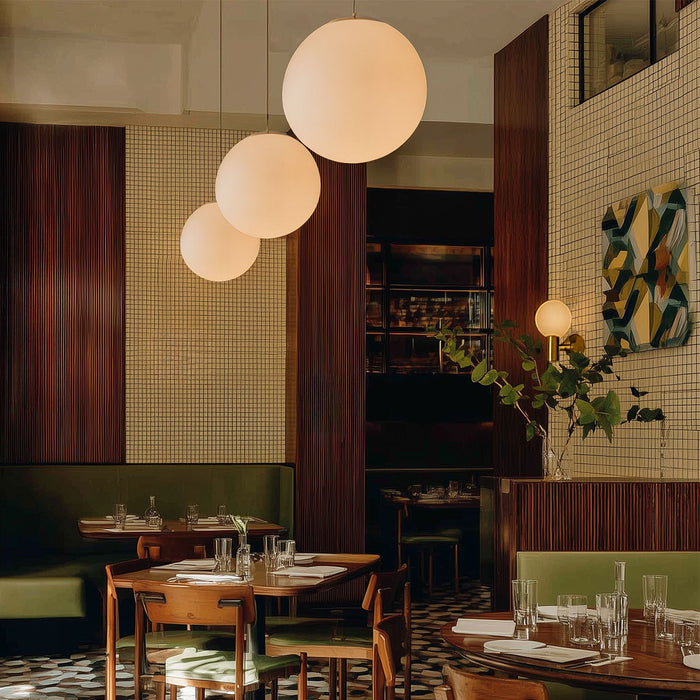 QAZQA Scandinavische hanglamp opaal glas 50 cm - Ball 50