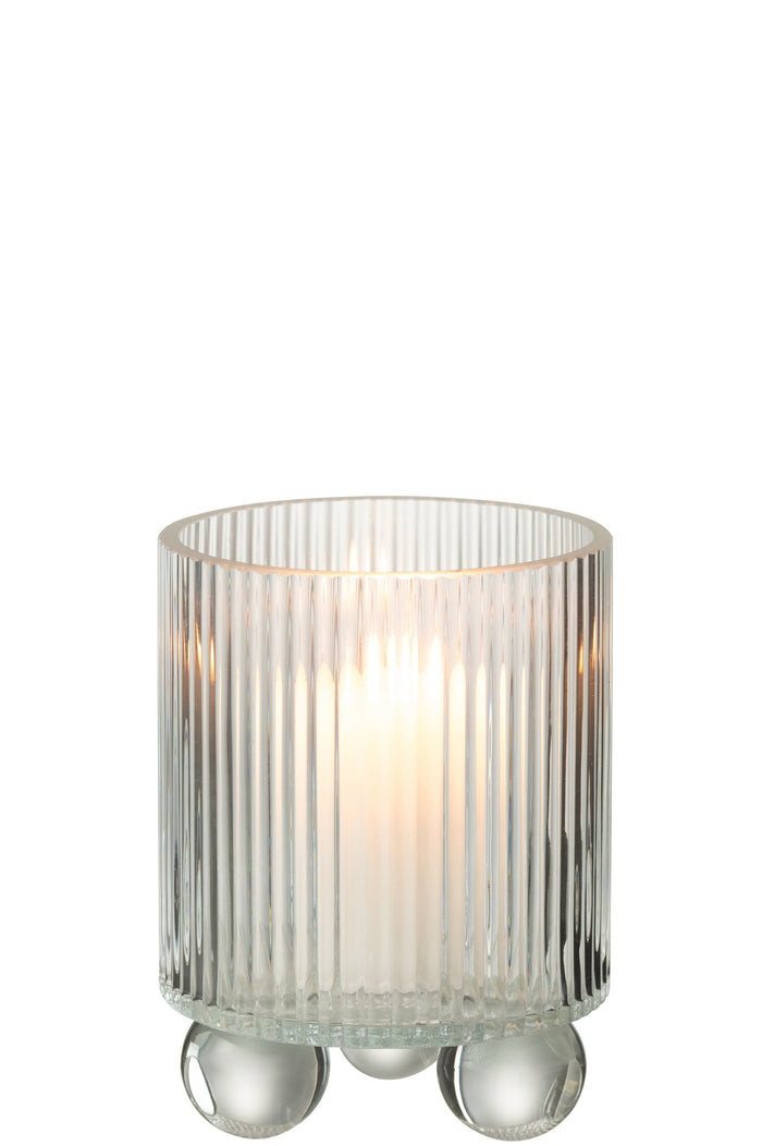 J-Line windlicht Clara - glas - transparant - small