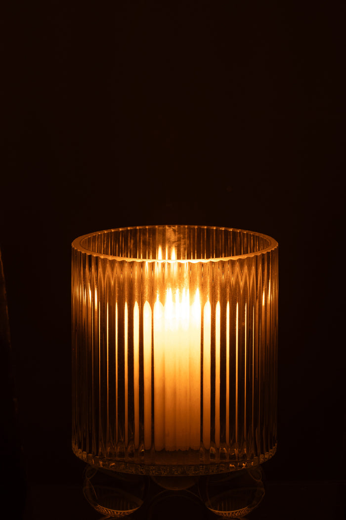 J-Line windlicht Clara - glas - transparant - small