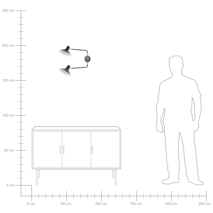 Beliani - KADASSA - Wandlamp - Zwart - Staal