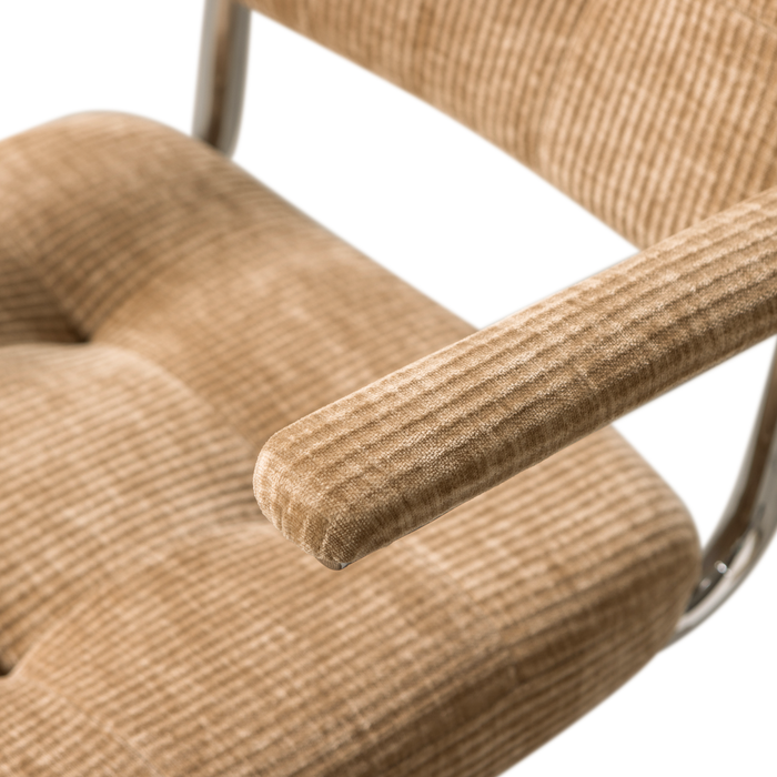 WOOOD Kova Bureaustoel - Geweven Ribstof - Donkerzand - 87x54x80