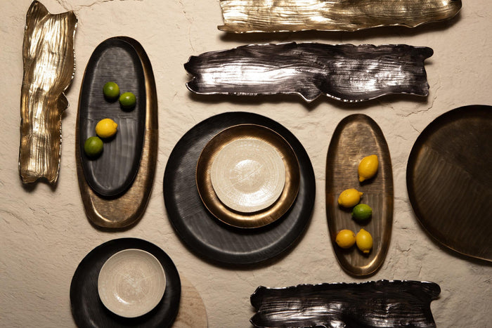 PTMD Jowad Graphite Alu Sheet Bowl Ribbed Round L