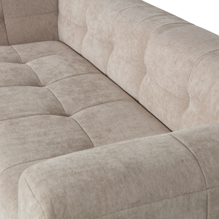 WOOOD Grid 3-Zits Bank - Stof - Zand - 73x230x98