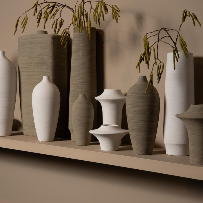 PTMD Zonna White Matt Ceramic High Vase S