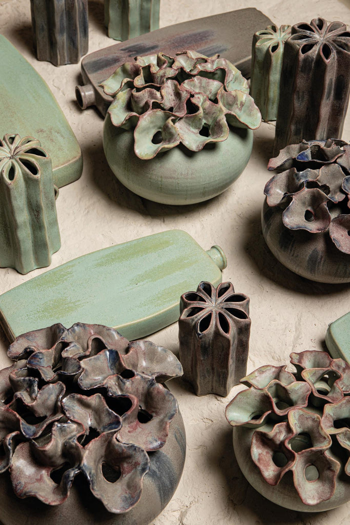 PTMD Amalie Lilac Round Ceramic Bottle L