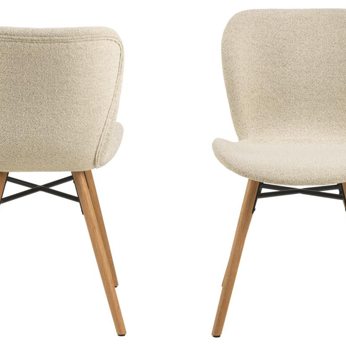 Giga Living - Eetkamerstoel Stof Beige - Zaria - Set van 2