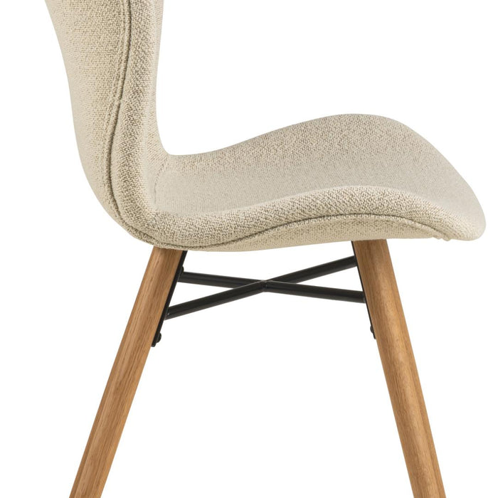 Giga Living - Eetkamerstoel Stof Beige - Zaria - Set van 2